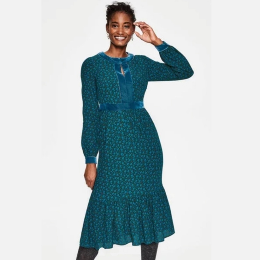 Boden Annabelle Midi Long Sleeve Dress